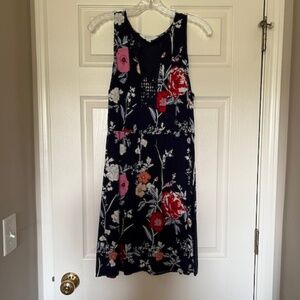 Womens Market & Spruce Blue Floral Sleeveless Dress Size L. Excellent Condition